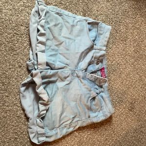 light blue jean shorts